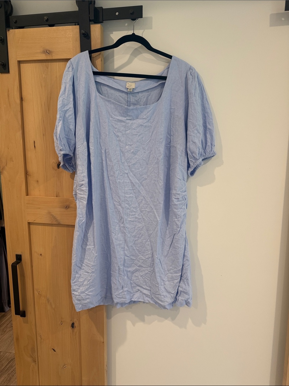 a new day Light Blue Puff-Sleeve Tunic Dress
